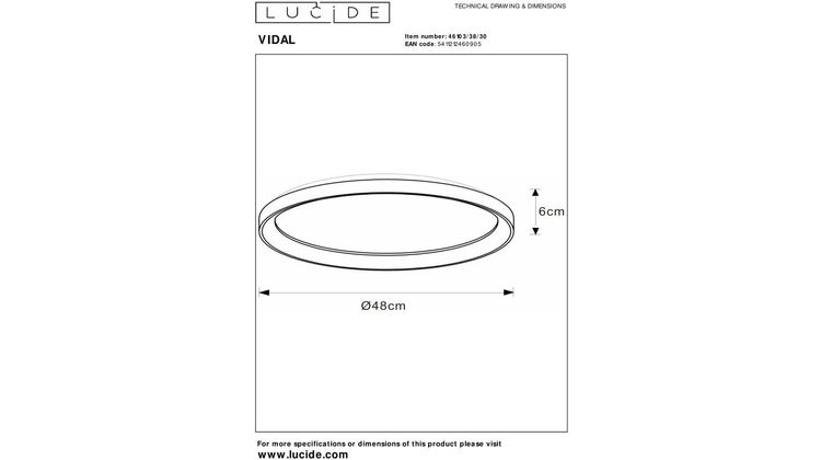 Lucide Vidal Plafondlamp