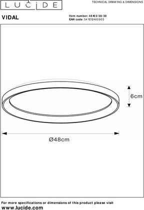 Lucide Vidal Plafondlamp