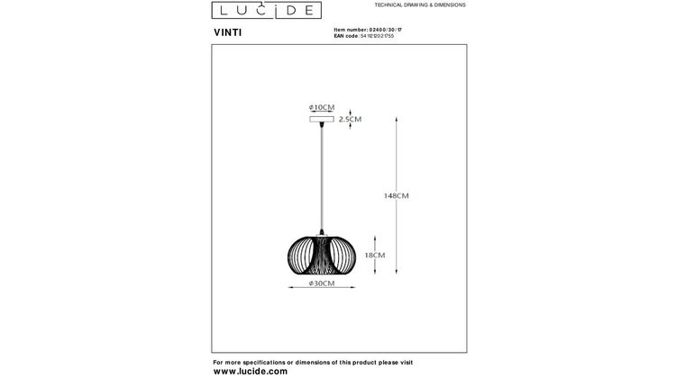 Lucide Vinti Hanglamp