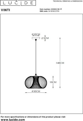 Lucide Vinti Hanglamp