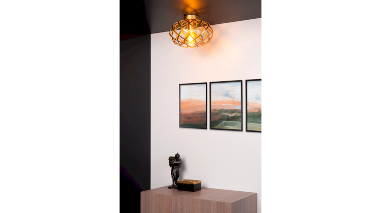 Lucide Wolfram Goud Plafondlamp