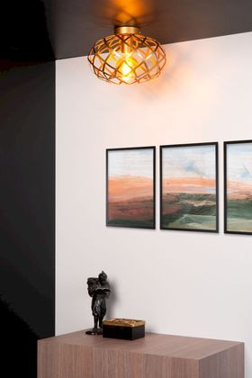 Lucide Wolfram Goud Plafondlamp