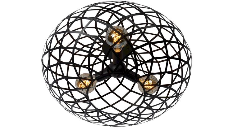 Lucide Wolfram Zwart Plafondlamp