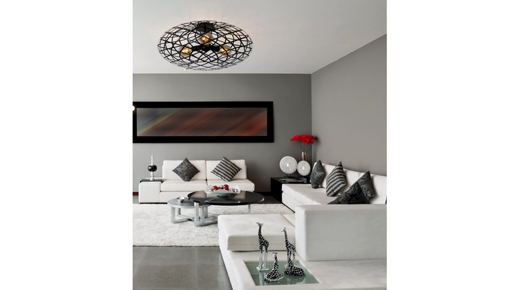Lucide Wolfram Zwart Plafondlamp