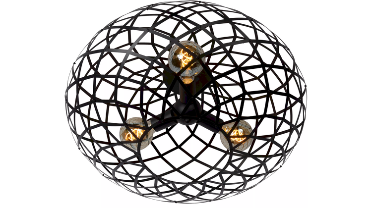 Lucide Wolfram Zwart Plafondlamp