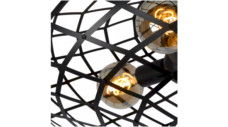 Lucide Wolfram Zwart Plafondlamp