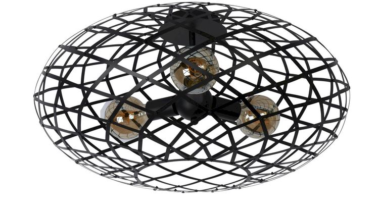 Lucide Wolfram Zwart Plafondlamp