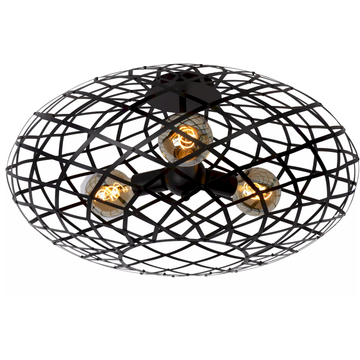 Lucide Wolfram Zwart Plafondlamp