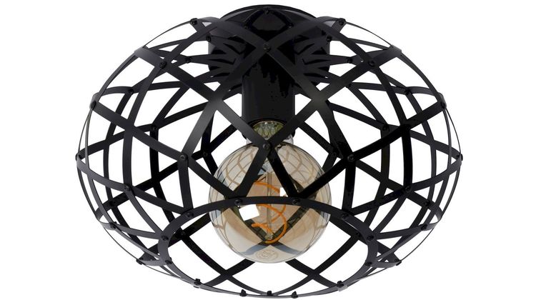 Lucide Wolfram Zwart Plafondlamp