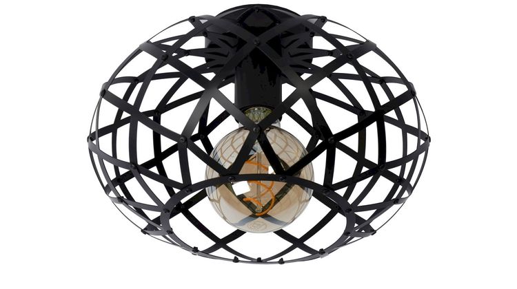 Lucide Wolfram Zwart Plafondlamp