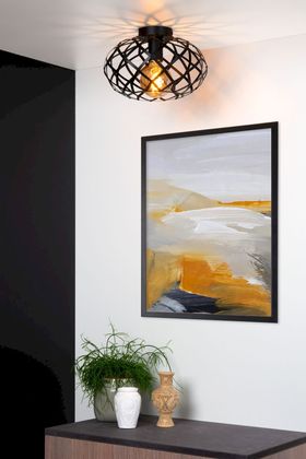 Lucide Wolfram Zwart Plafondlamp