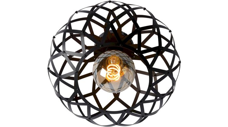 Lucide Wolfram Zwart Plafondlamp