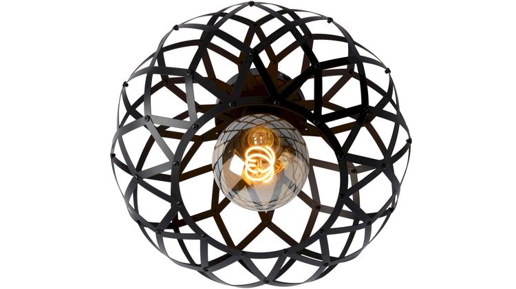 Lucide Wolfram Zwart Plafondlamp