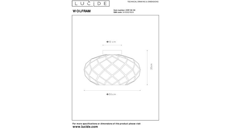 Lucide Wolfram Zwart Plafondlamp
