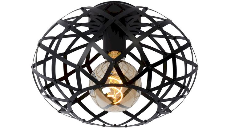 Lucide Wolfram Zwart Plafondlamp