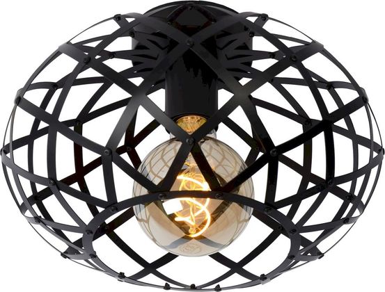 Lucide Wolfram Zwart Plafondlamp