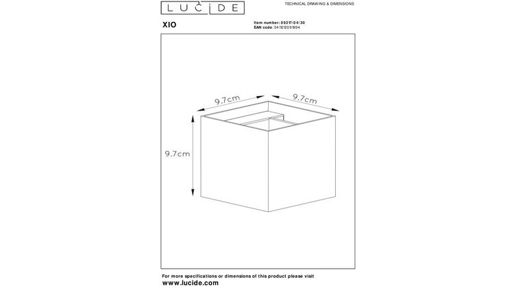 Lucide Xio Vierkant Wandlamp