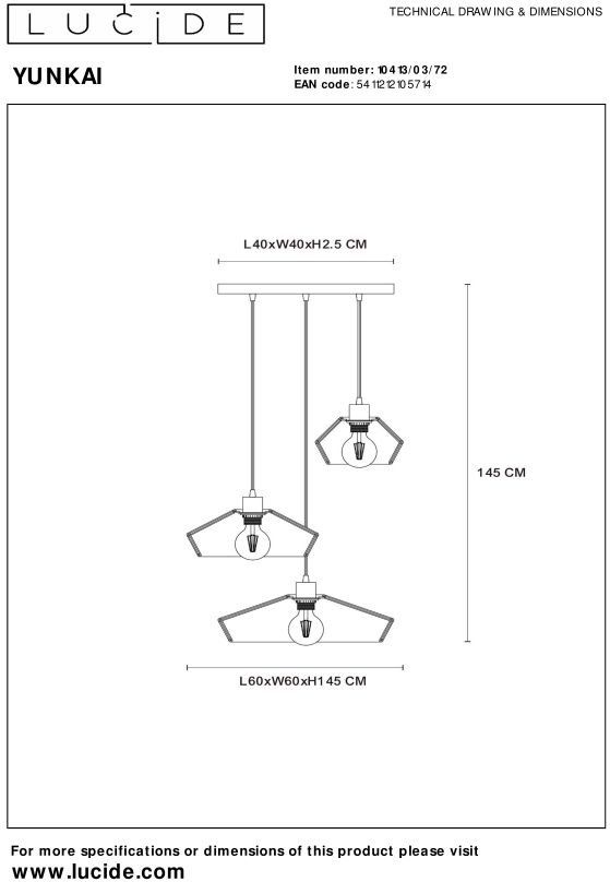 Lucide Yunkai Hanglamp