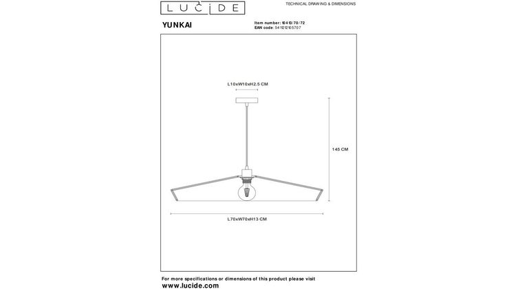 Lucide Yunkai Hanglamp