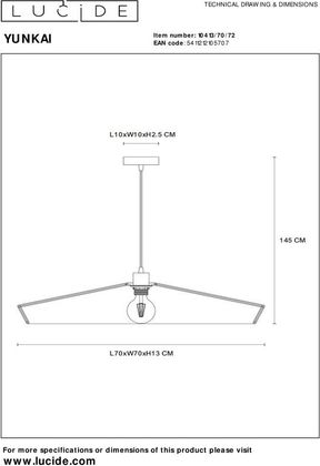 Lucide Yunkai Hanglamp