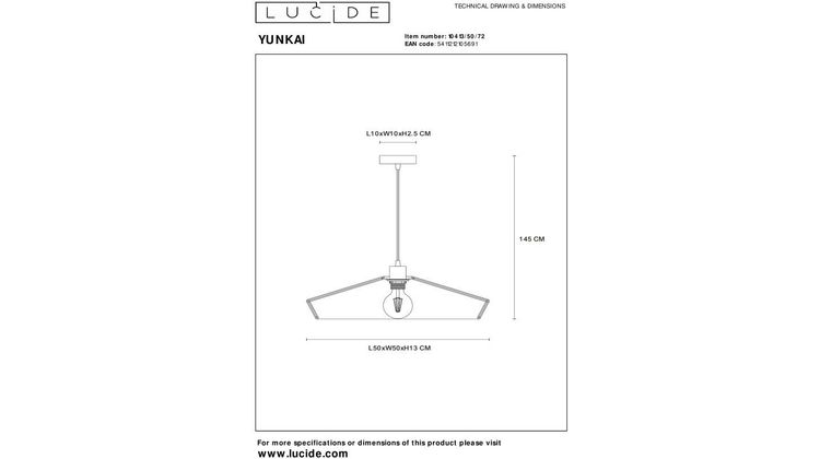 Lucide Yunkai Hanglamp