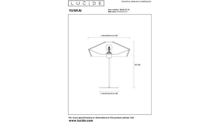Lucide Yunkai Tafellamp
