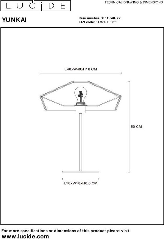 Lucide Yunkai Tafellamp