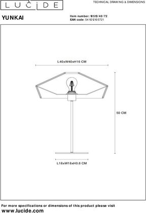 Lucide Yunkai Tafellamp