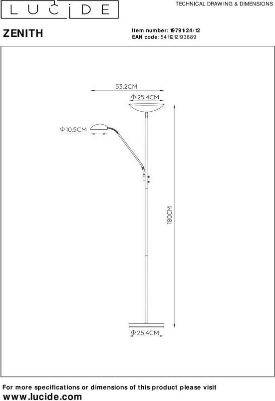 Lucide Zenith Vloerlamp