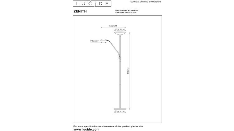 Lucide Zenith Vloerlamp