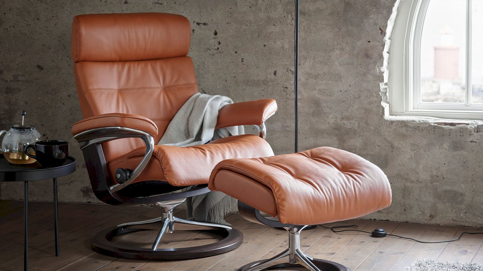 Stressless Erik L Relaxfauteuil + Hocker