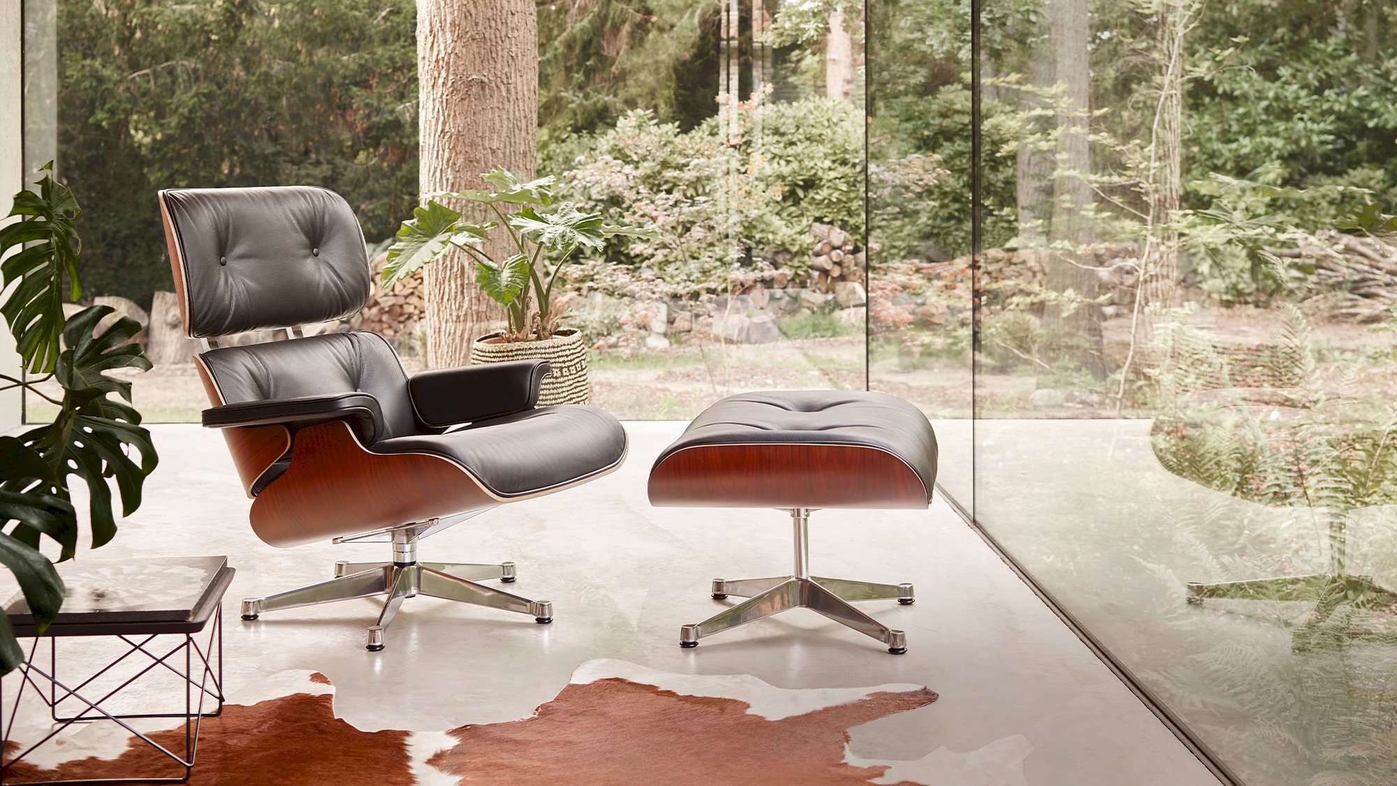 vitra lounge chair and ottoman