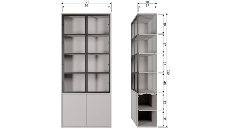 vtwonen Basic Vitrinekast