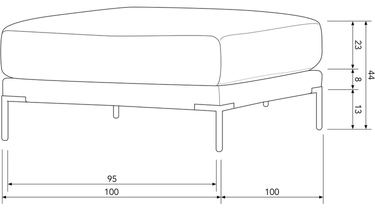 vtwonen Couple 100 Poef
