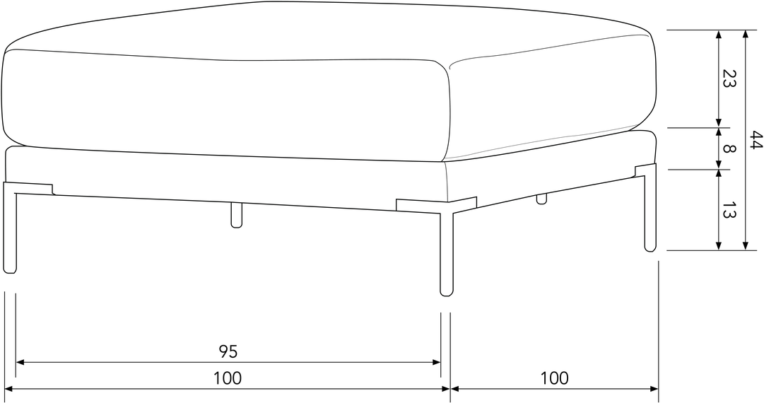 vtwonen Couple 100 Poef