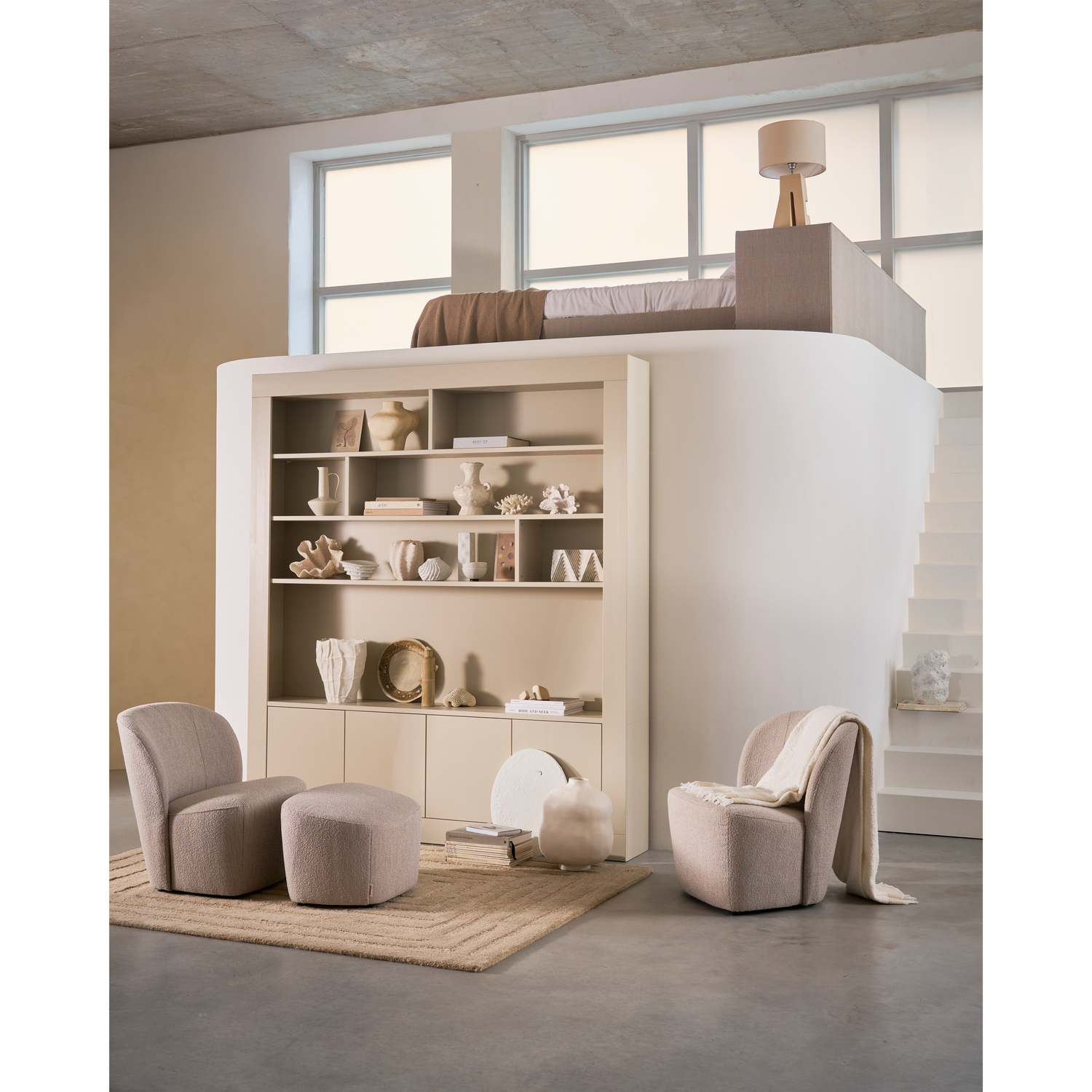 vtwonen Lofty Bouclé Fauteuil