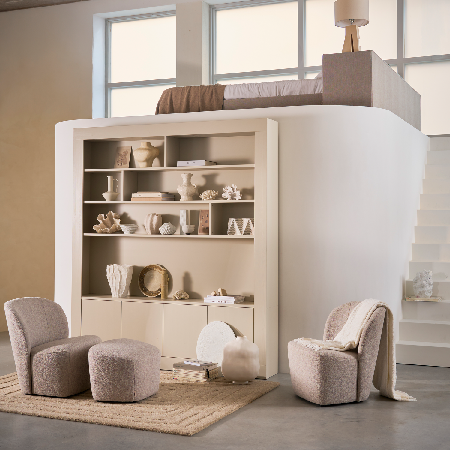 vtwonen Lofty Bouclé Fauteuil