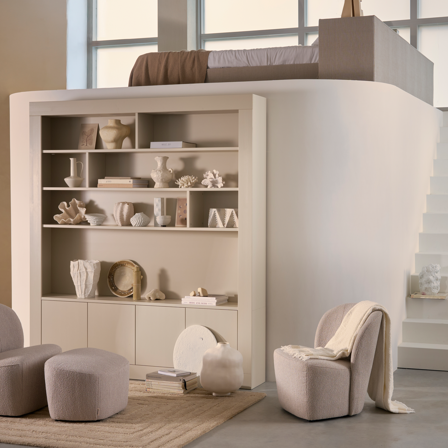 vtwonen Lofty Bouclé Fauteuil