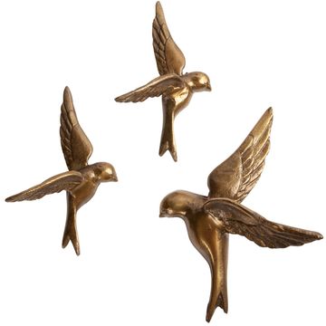 WOOOD Avaler Too Vogels set van 3 Wanddecoratie