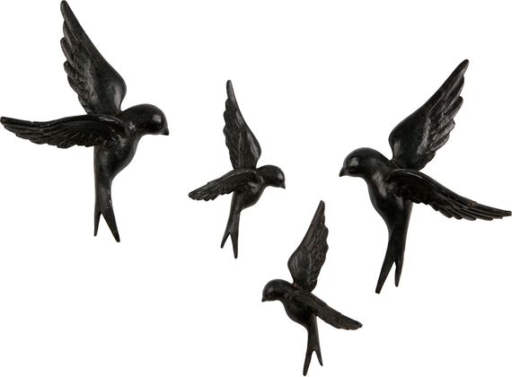 WOOOD Avaler Vogels Set van 4 Wanddecoratie
