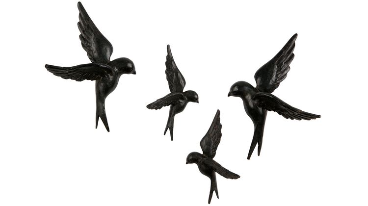 WOOOD Avaler Vogels Set van 4 Wanddecoratie