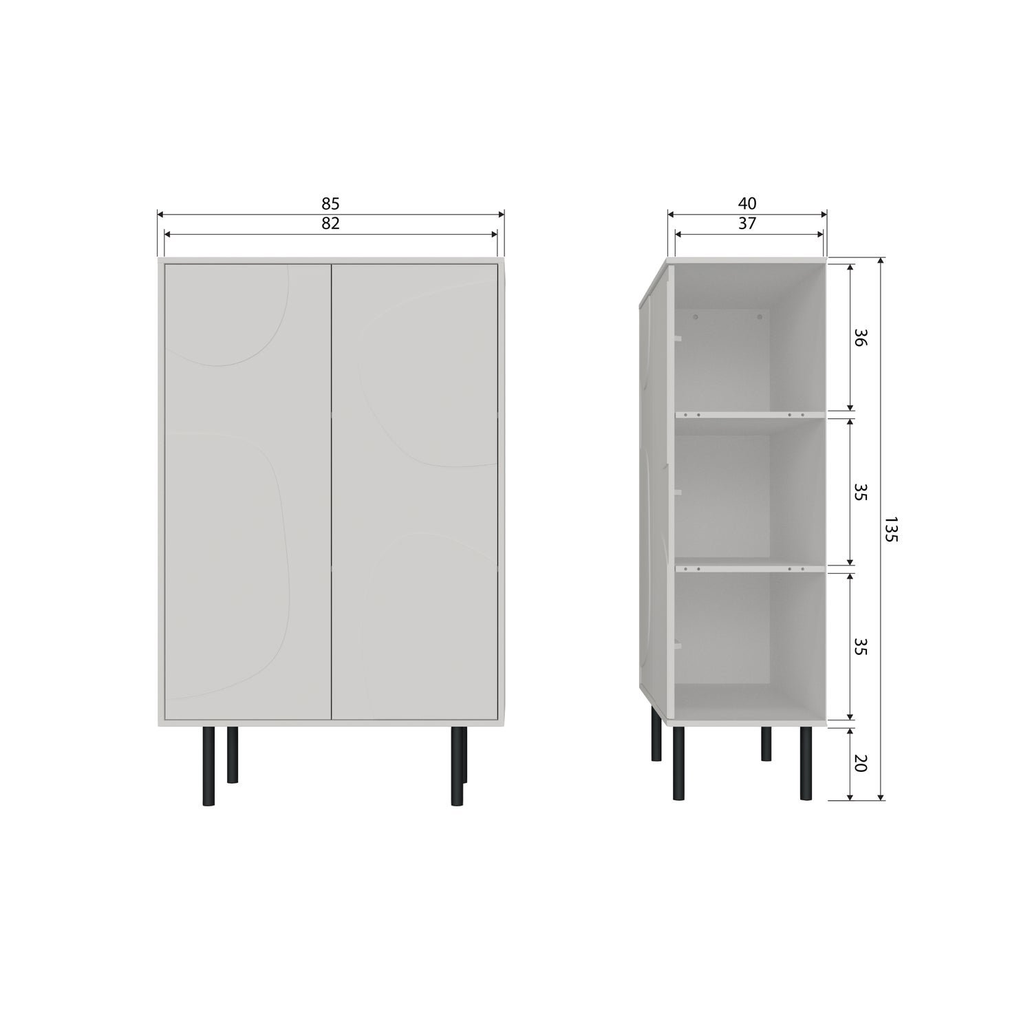Meuble de rangement cube RUDY 9 cases bois façon hêtre avec 3 portes - Gamm vert
