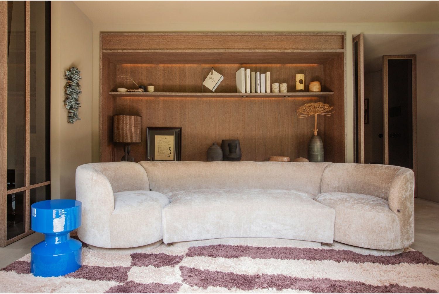 WOOOD Combi-Popular Fauteuil + Poef Elementenbank