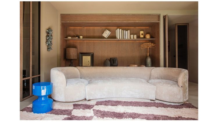 WOOOD Combi-Popular Fauteuil + Poef Elementenbank
