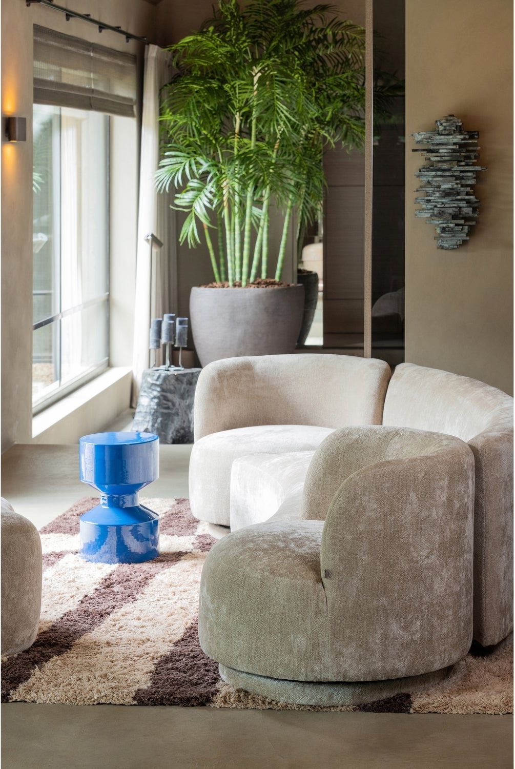 WOOOD Combi-Popular Fauteuil + Poef Elementenbank