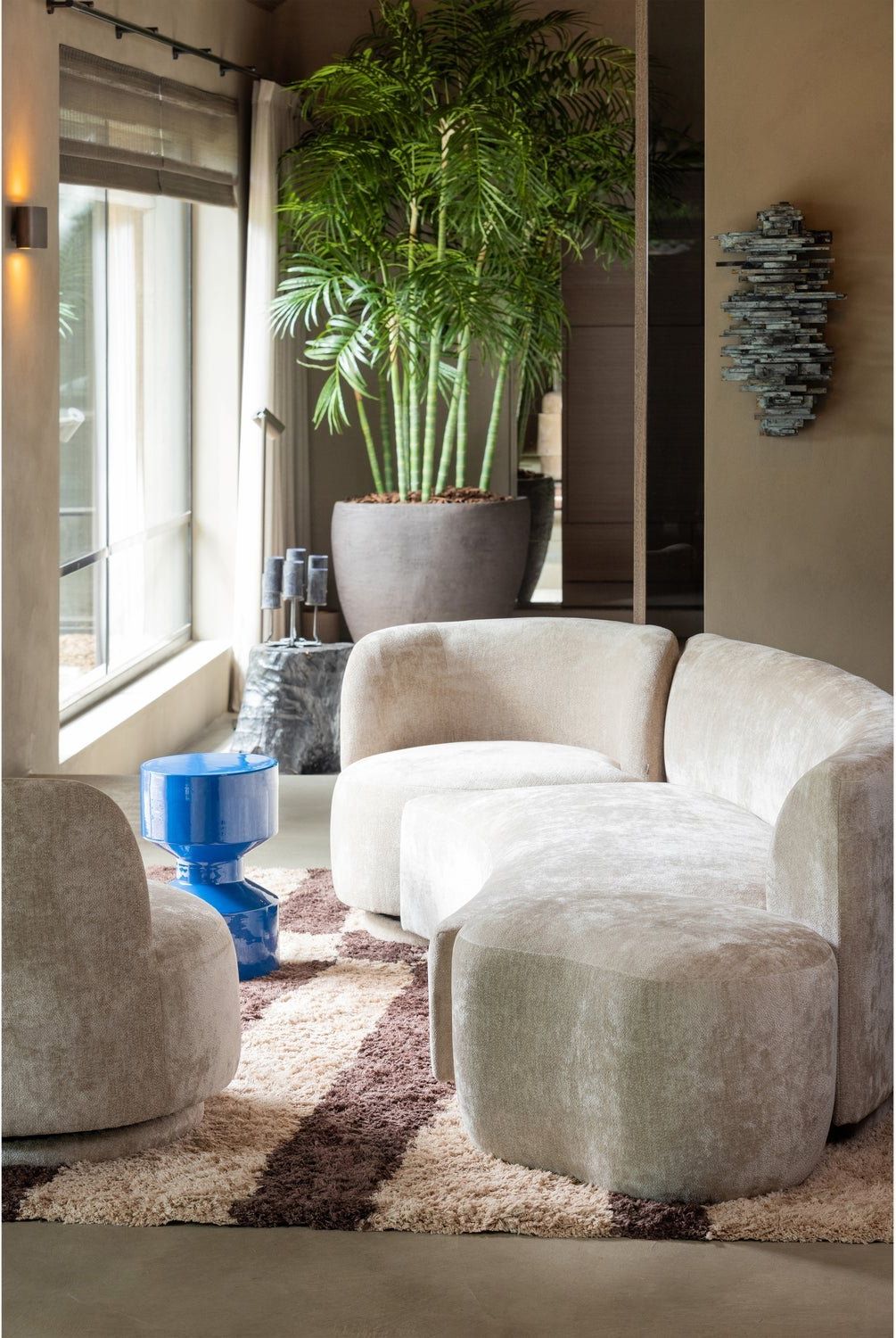 WOOOD Combi-Popular Fauteuil + Poef Elementenbank