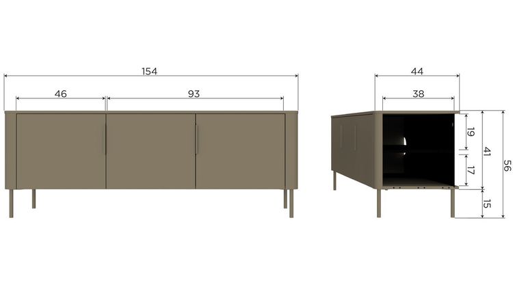 WOOOD Gunnar 3-deurs Tv-meubel