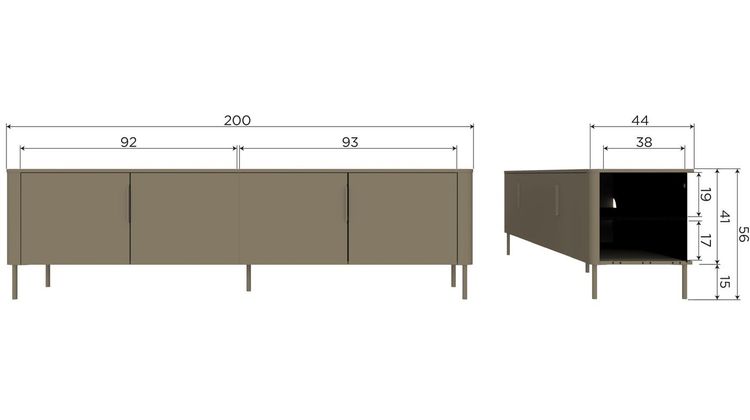 WOOOD Gunnar 3-deurs Tv-meubel