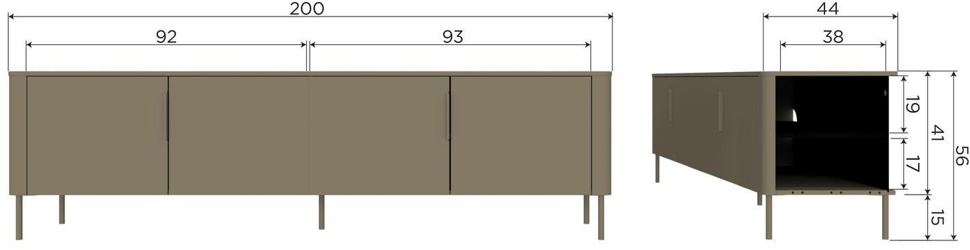 WOOOD Gunnar 3-deurs Tv-meubel