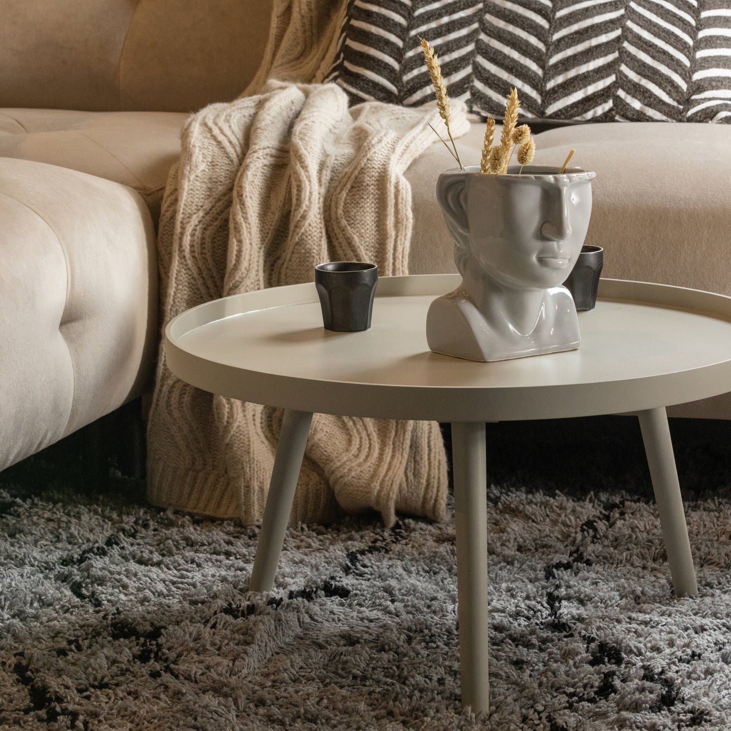 WOOOD Mesa Beige Bijzettafel